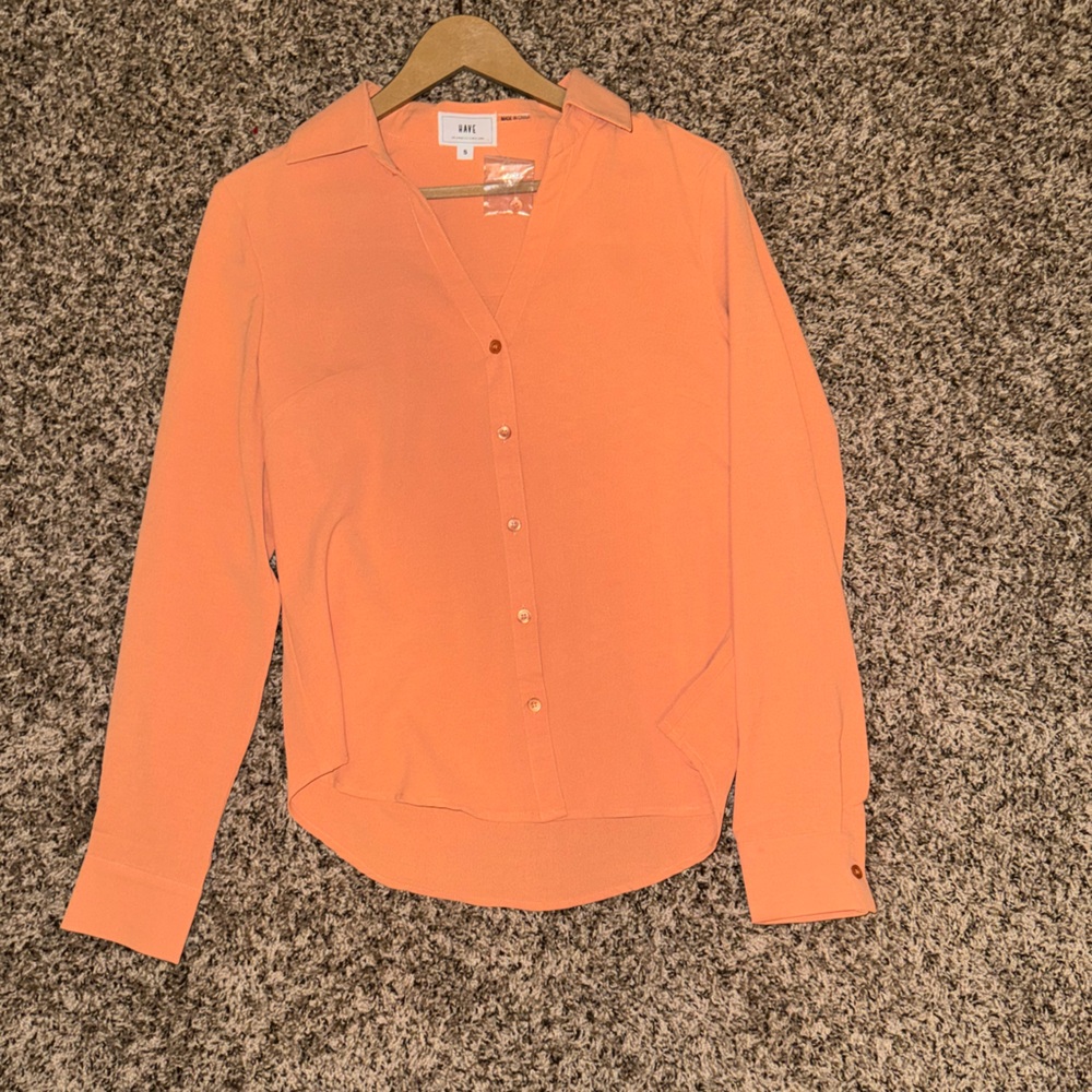 Orange button down